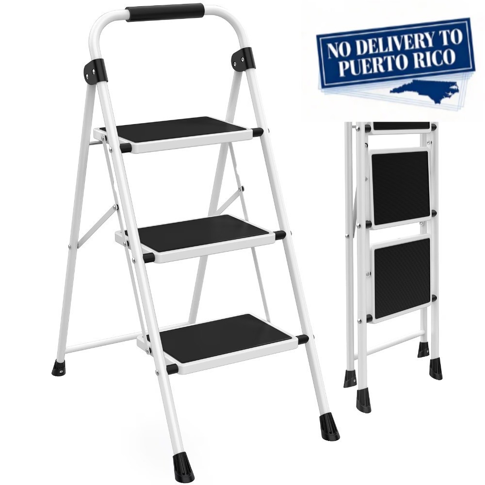 Ultra-Thin Folding Step Stools 330 lbs Capacity, 2-Inch Thin for Storage