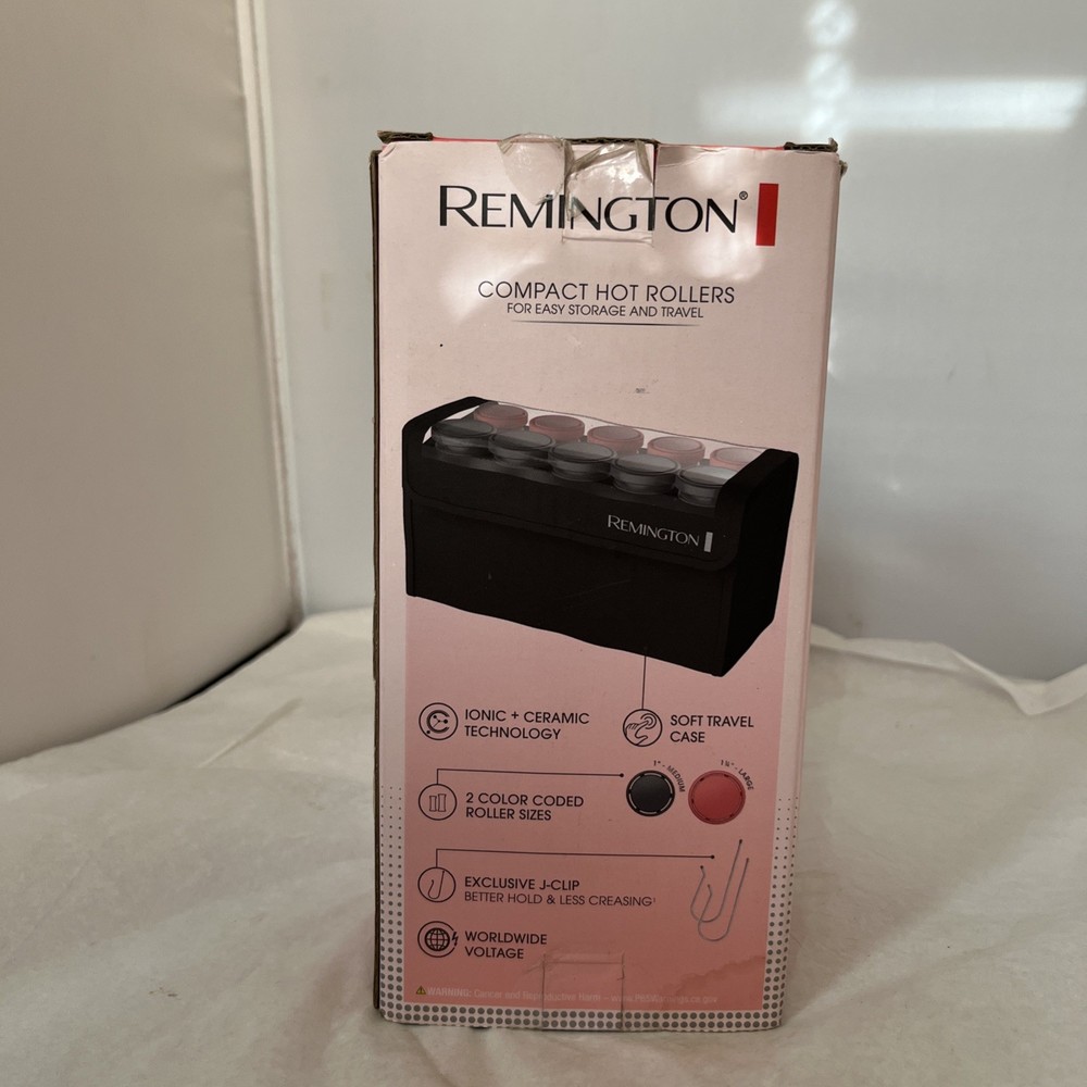 NEW Remington Compact Hot Rollers Soft Travel Case 10 Rollers 2 Sizes