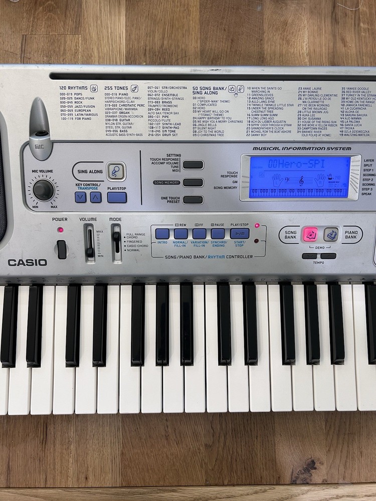 Casio CTK-593 Silver Electronic Keyboard TESTED WORKS GREAT