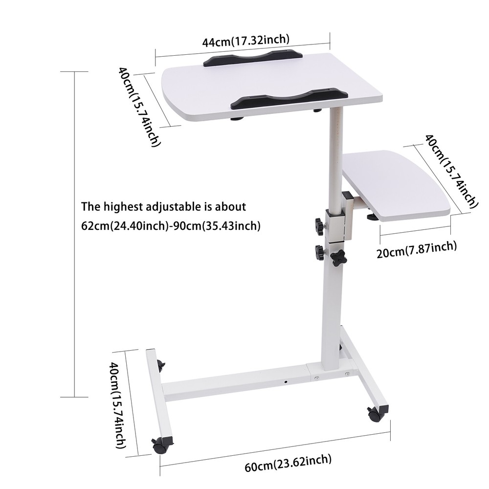 Adjustable Mobile Laptop Desk with Rolling Design for Home & Office