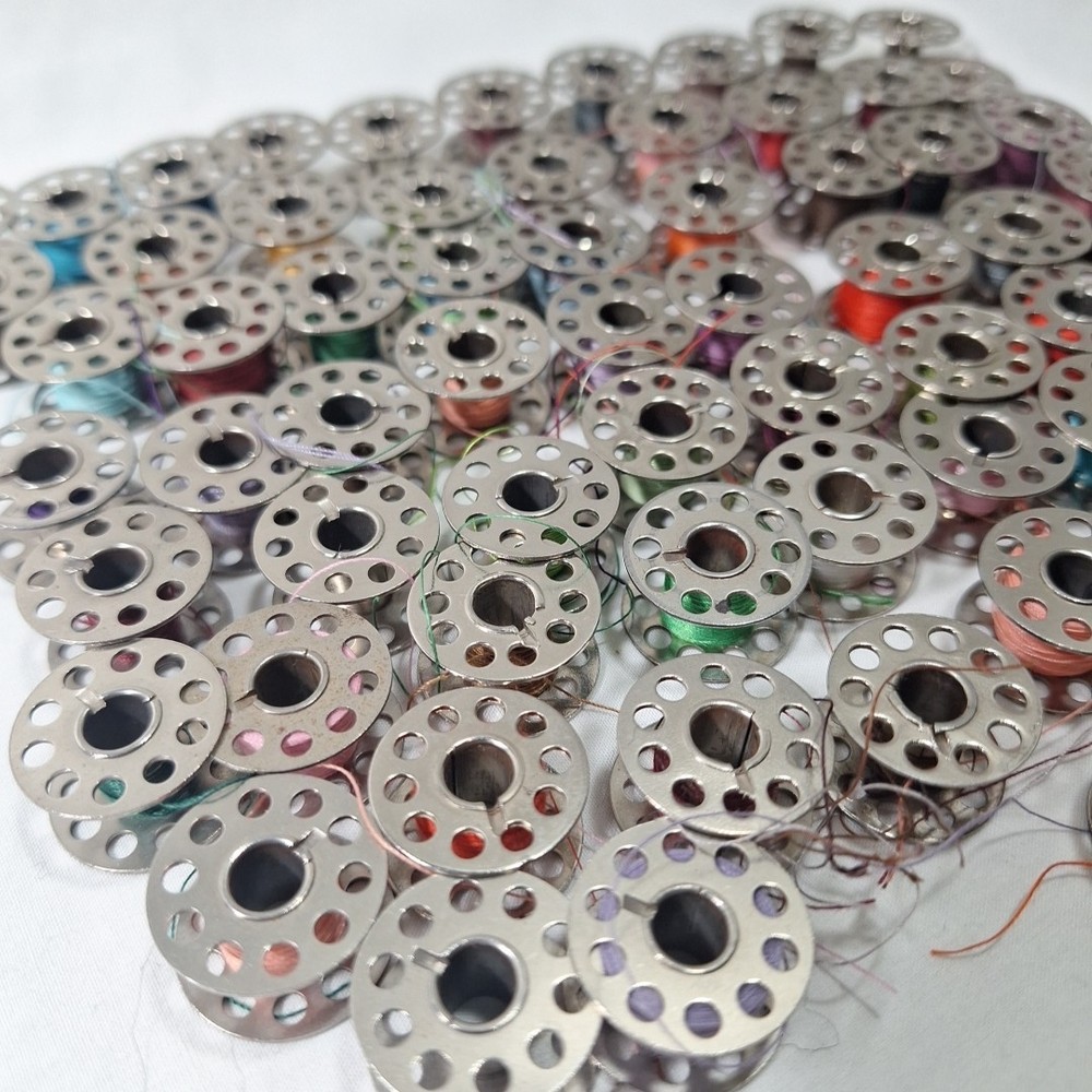 65 Vintage 10 Hole Sewing Machine Bobbins