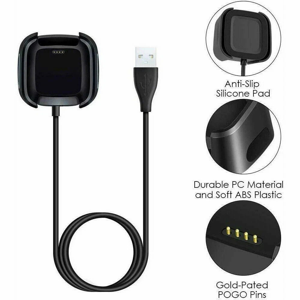 For Fitbit Versa / Versa Lite / Versa 2 USB Charger Charging Power Dock Cradle