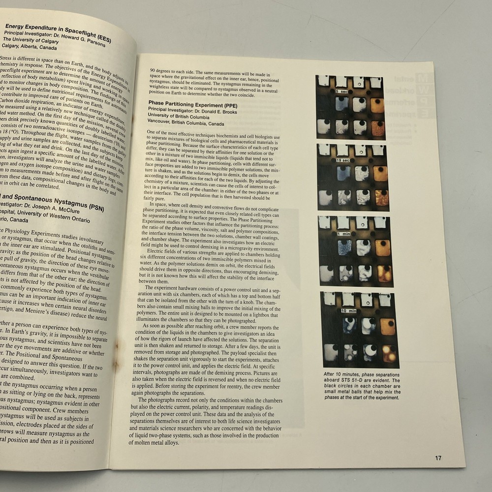 First International Microgravity Laboratory NASA Booklet Space Aeronautics
