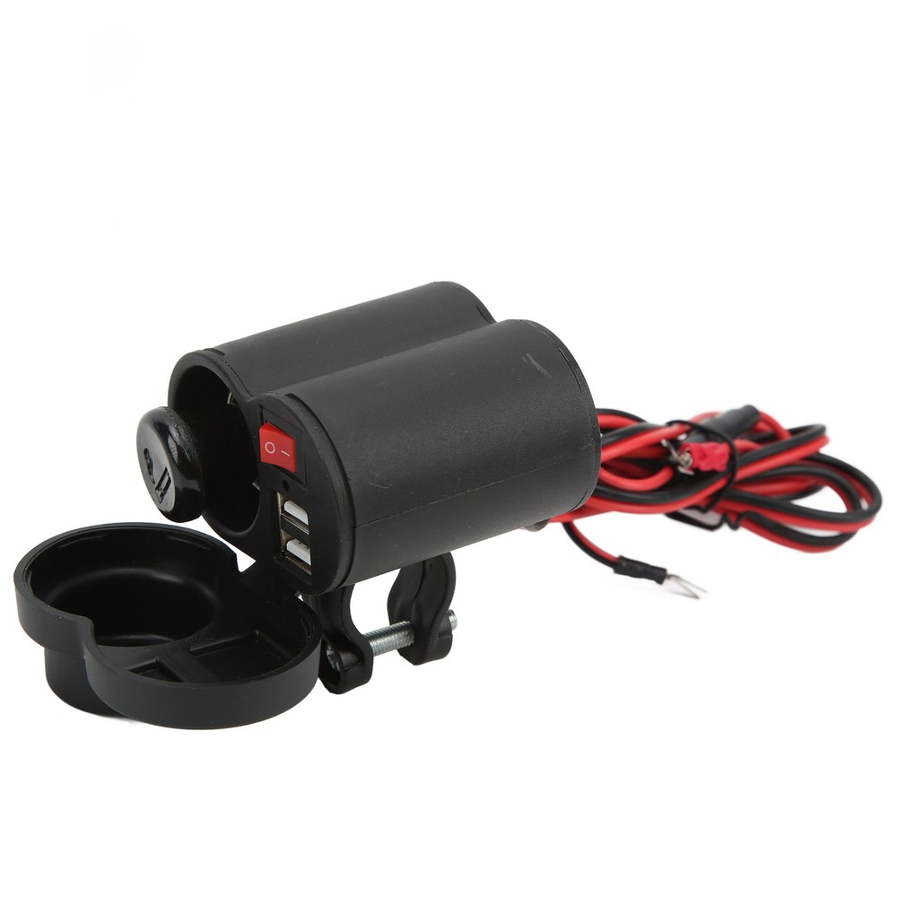 Motorcycle Dual USB Charger Multifunctional Cigarette Lighter Socket DC12‑24V