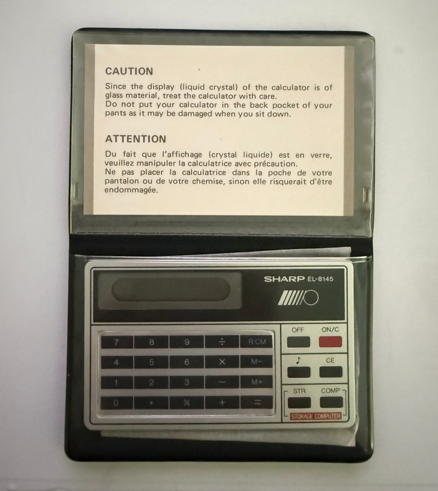 Sharp EL-8145 Electronic Credit Card Calculator w/ Case