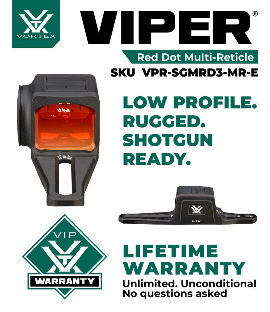 Vortex Optics Viper Enclosed Multi-Reticle Micro Red Dot VPR-SGMRD3-MR-E