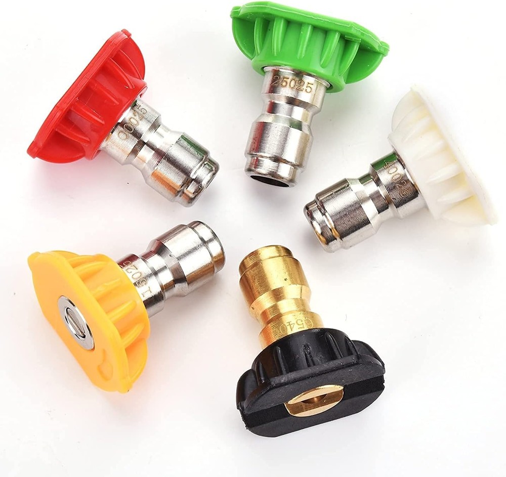 Versatile 5-Pack Nozzle Tips for Pressure Washers - Multiple Degrees Included