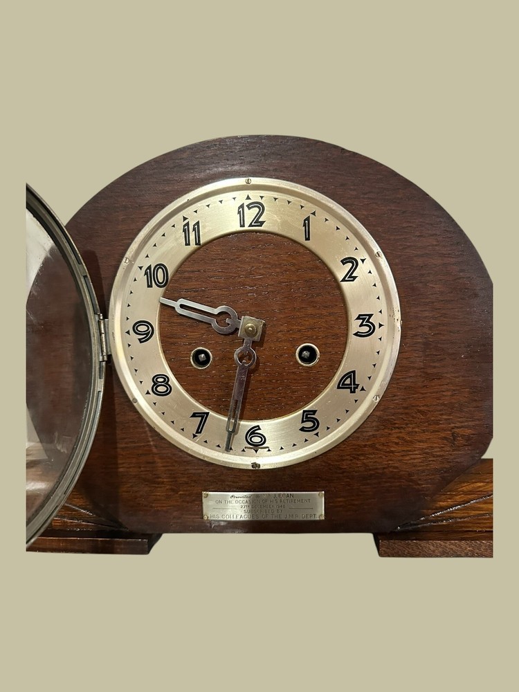 Black Forest Clock Co Art Deco Mantle Striking Hammer Clock