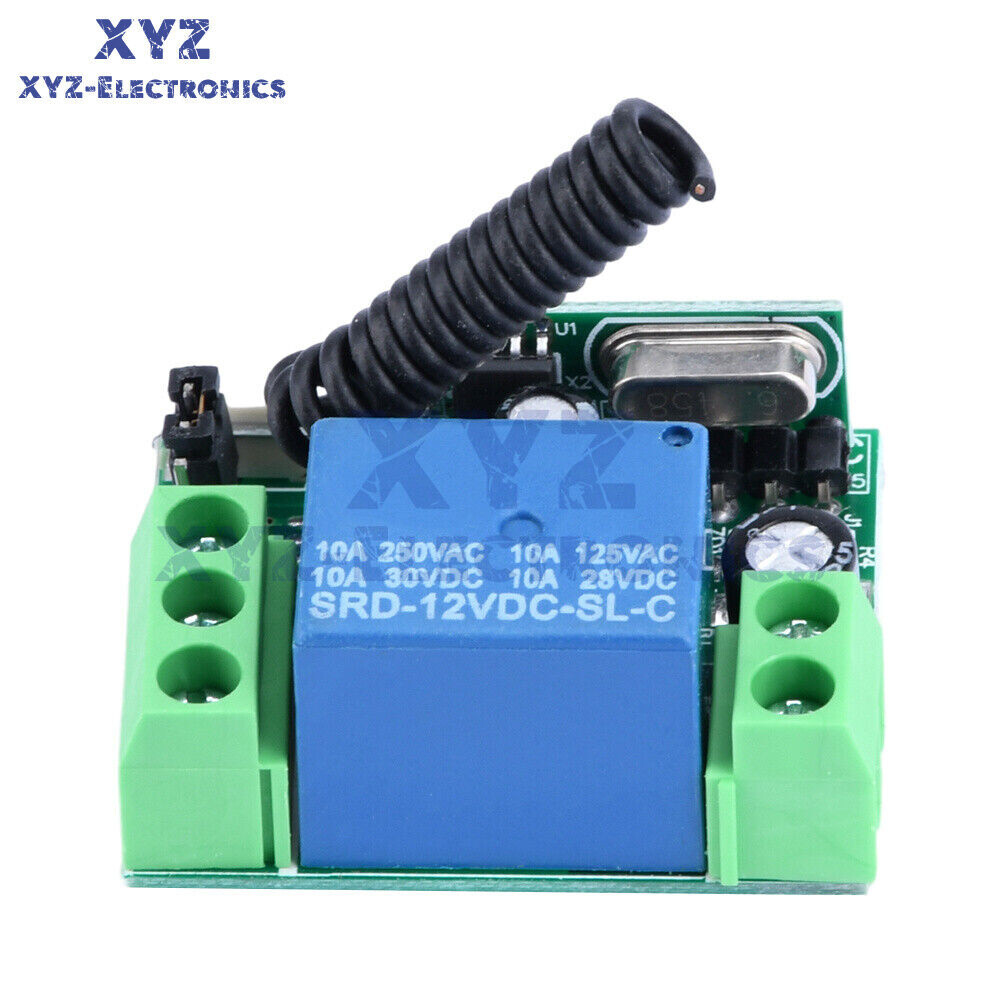 433MHz DC12V Relay 1CH 2CH Wireless RF Door Remote Control Switch Transmitter