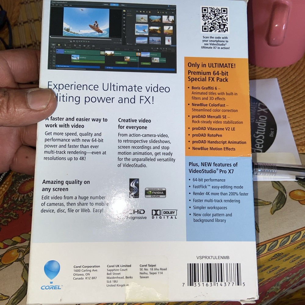 Corel Software IncludingVideo Studio X7 USED