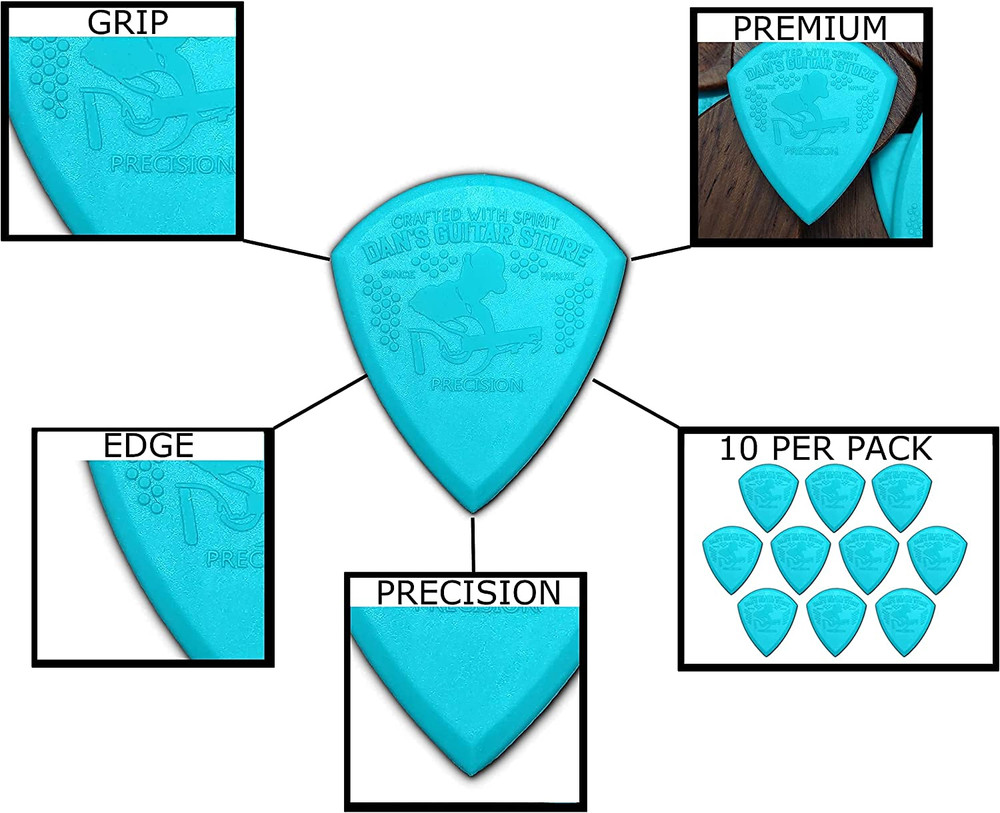 Dan'S Guitar Store - Precision Pick - 10-Pack - Grippy Precision High-Visibility