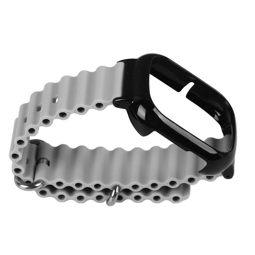 Watch Silicone Strap With Built In PC Case Adjustable Wristband (Gray )