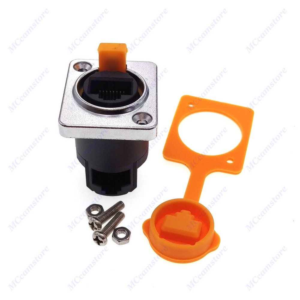 RJ45 Waterproof Shield Female Socket Chassis Panel Mount Network Connectors