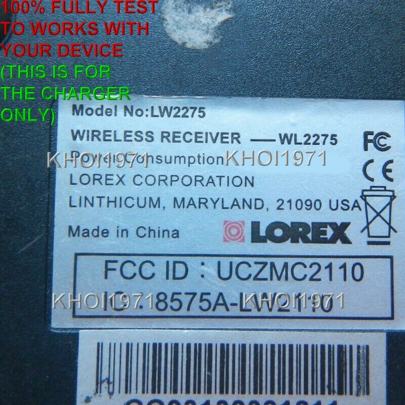 4-FT WALL AC power adapter for LOREX WL2281 WL2275 wireless security CAMERA