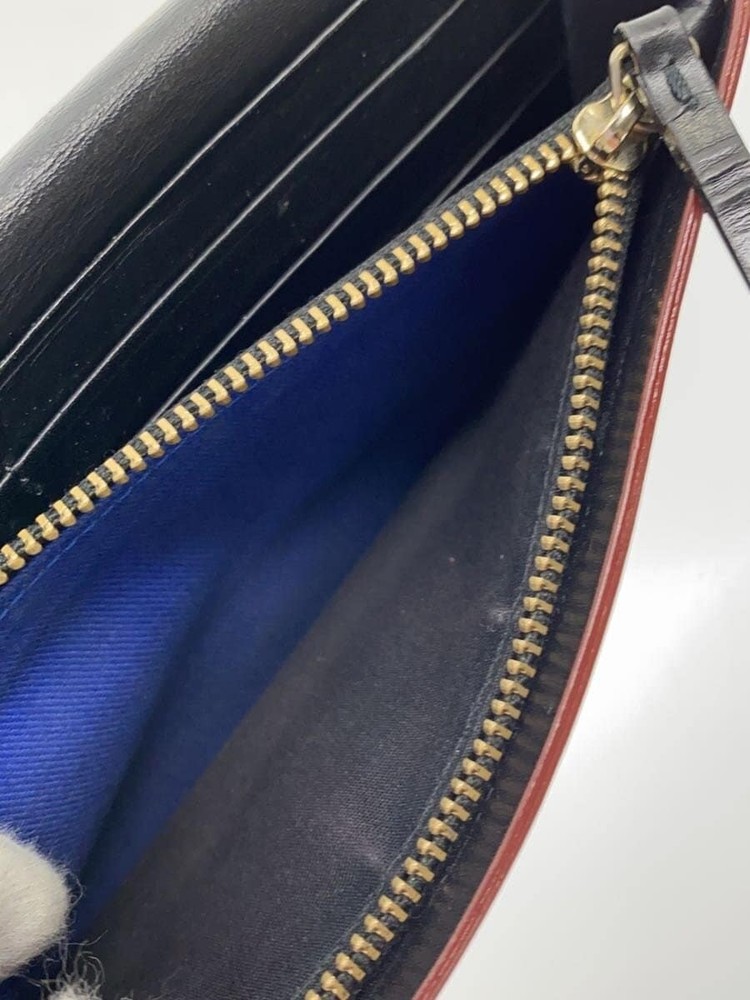 Paul Smith Long Wallet Leather Black Plain Men's