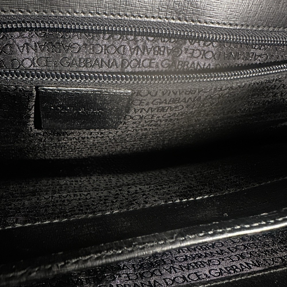 Dolce & Gabbana Men’s Black Briefcase/Document Case Top Handle Push Lock