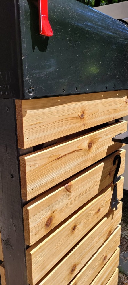 Cedar Mailbox Post, Black frame (Handmade) FREE SHIPPING!