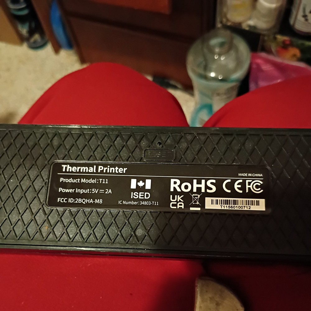 NEW T11 Portable Direct Thermal Printer Pink, 210mm Max Width, Type-C Interface