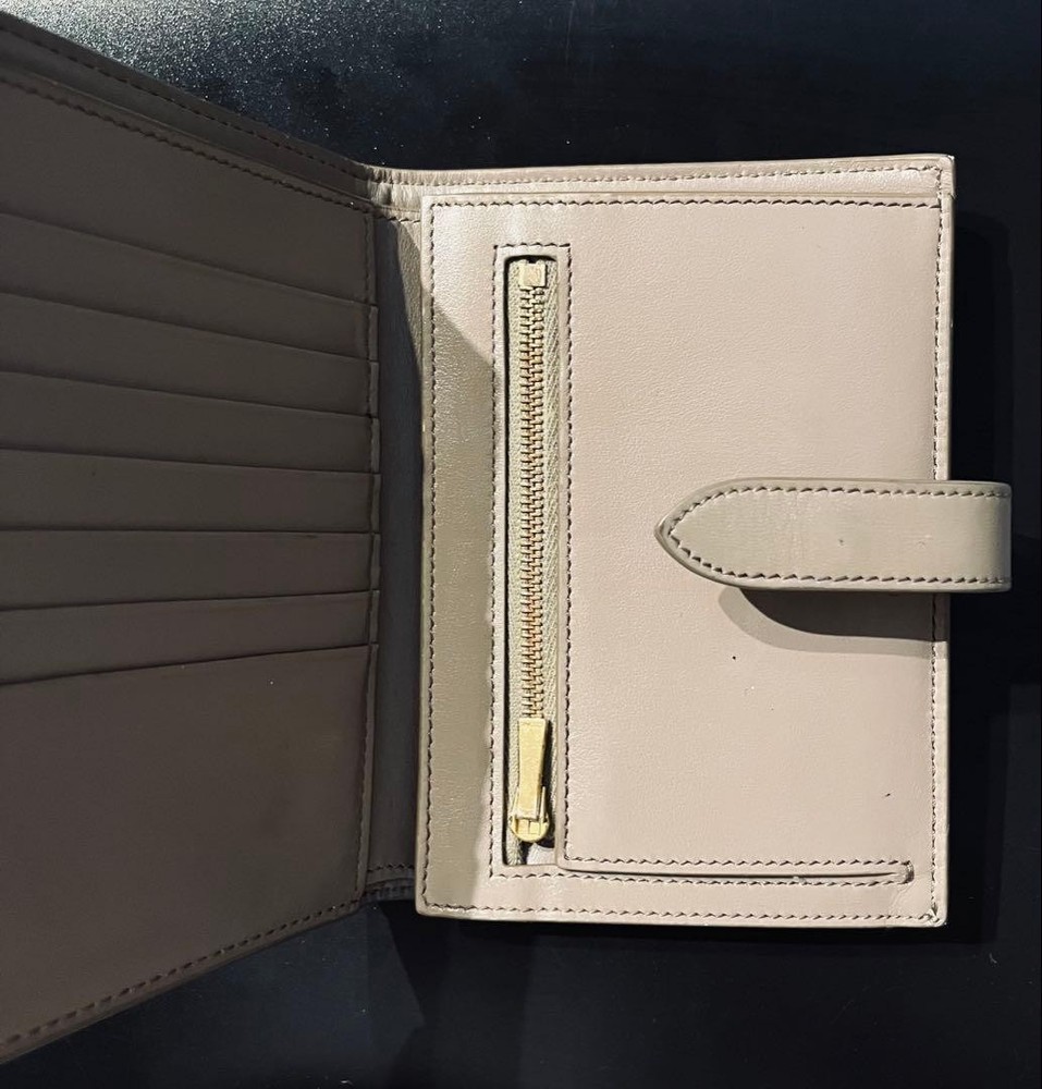 Excellent Condition Celine Bifold Wallet Multi Function Greige From Japan