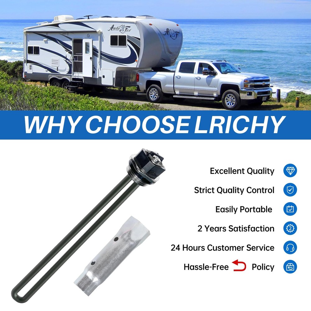 Lrichy 110V/120V RV Water Heater Screw-In Electric Heating Element Black