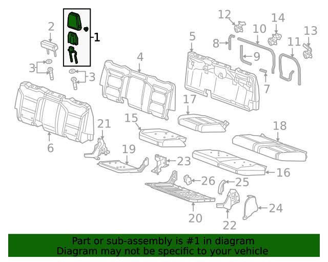 Genuine GM Headrest Outer 84943525