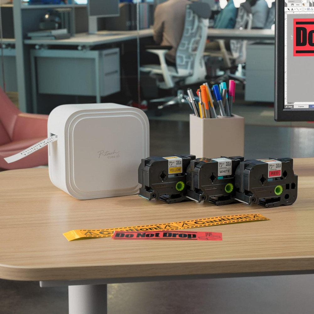 P-Touch Cube XP Monochrome Label Maker with Bluetooth® Wireless Technology PT- P