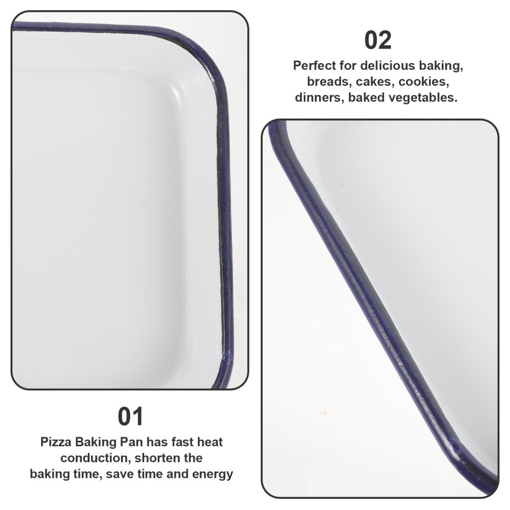 Bake Tray Enamel Bakeware Dishes White Baking Pans for Oven