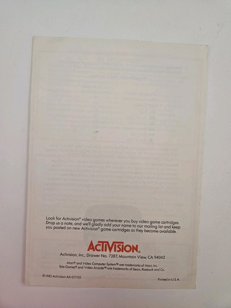 Megamania Instruction Manual 1982