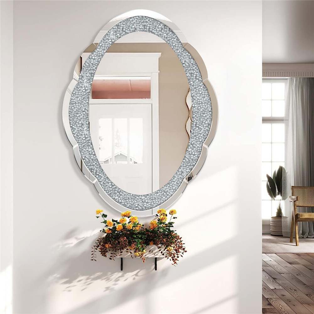 Cloud-shape Crystal Crushed Diamonds Wall Decor Mirror Bathroom Vanity Mirror