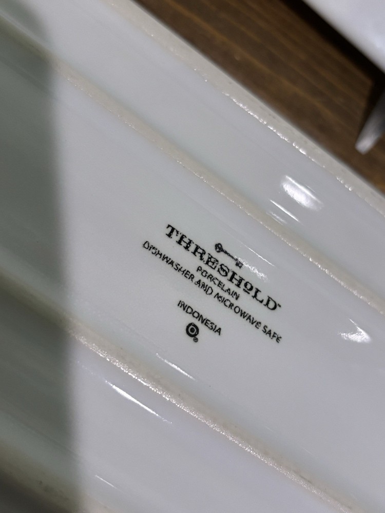 White Porcelain Servng Set Rectangle Platters Or Plates Threshold™
