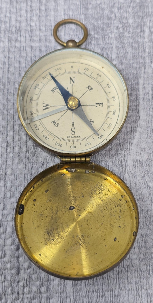 Vintage German Brass Pocket Compass WWII
