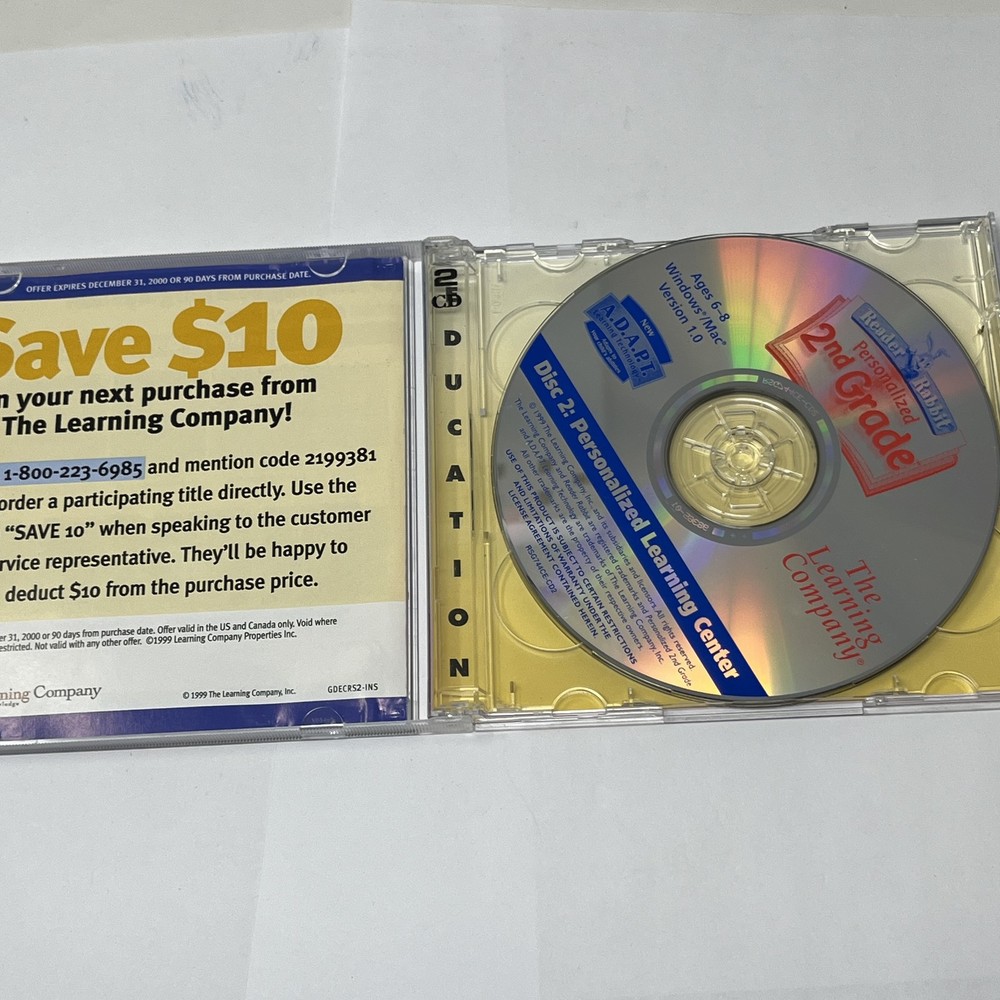 Reader Rabbit Personalized 2nd Grade PC Mac CD-ROM Software The Learning Company