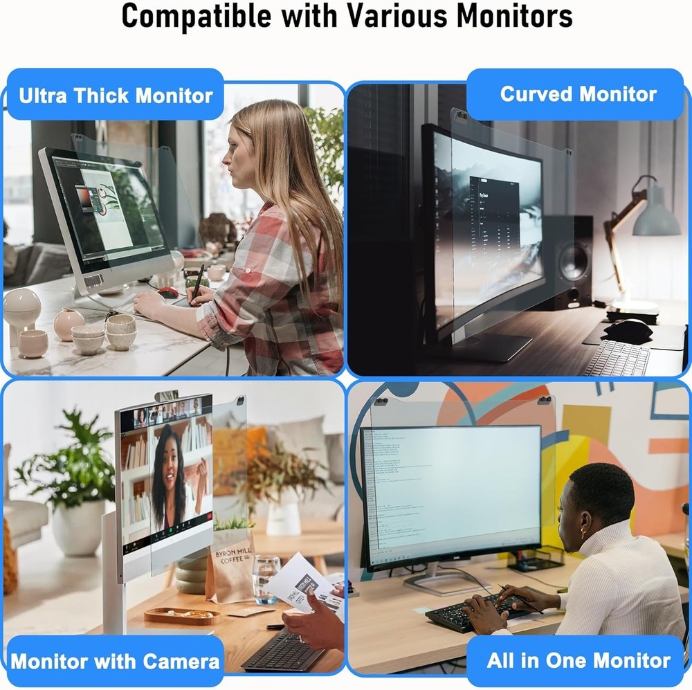 UV Blocking Computer Screen Protector for 28 Inch Monitors, Eye Strain Relief
