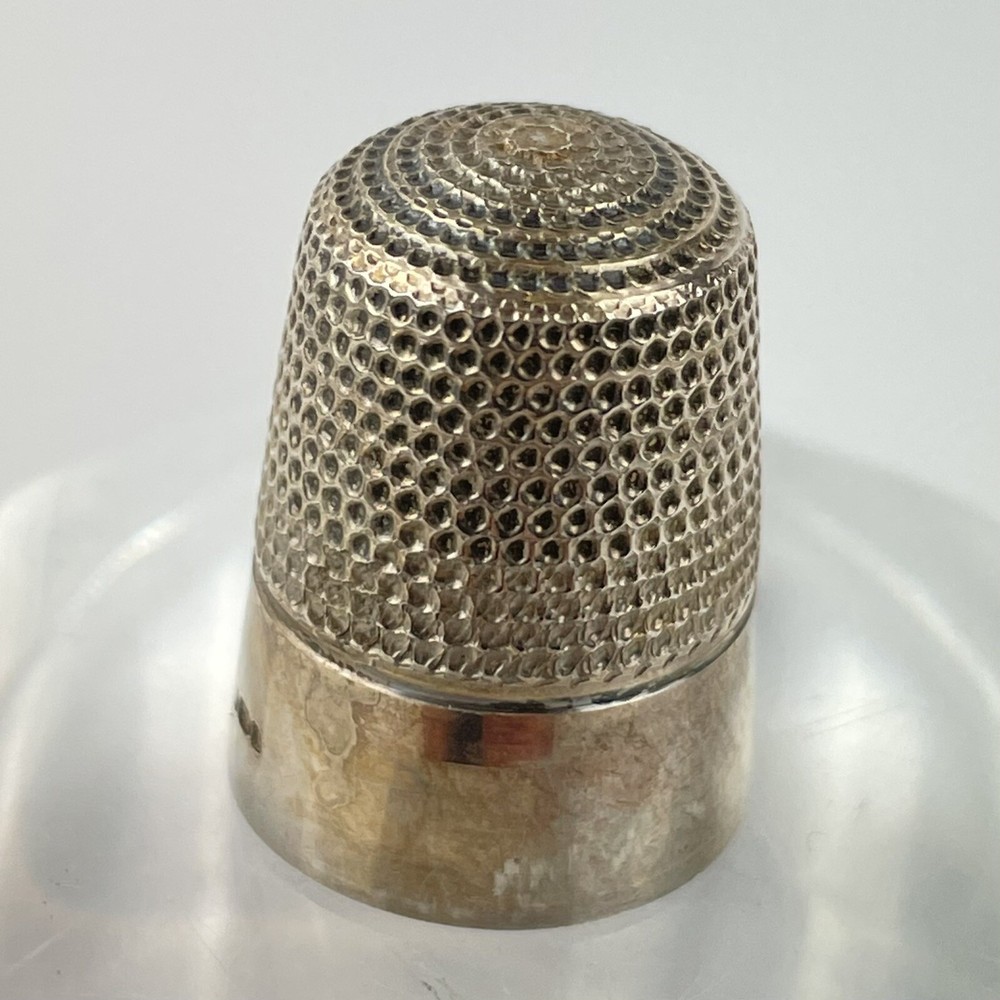 Vintage Solid Sterling Silver Thimble 2.4cm David Hollander & Son 1978 Size 5 #5