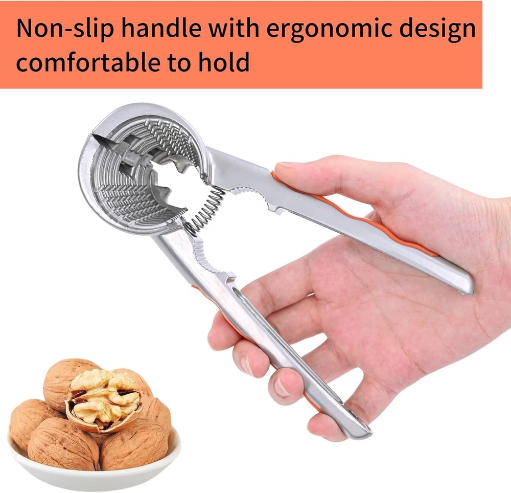 2 PCS Heavy Duty Nut Cracker Tool Funnel Walnut Pecan Cracker Non-Slip Handle
