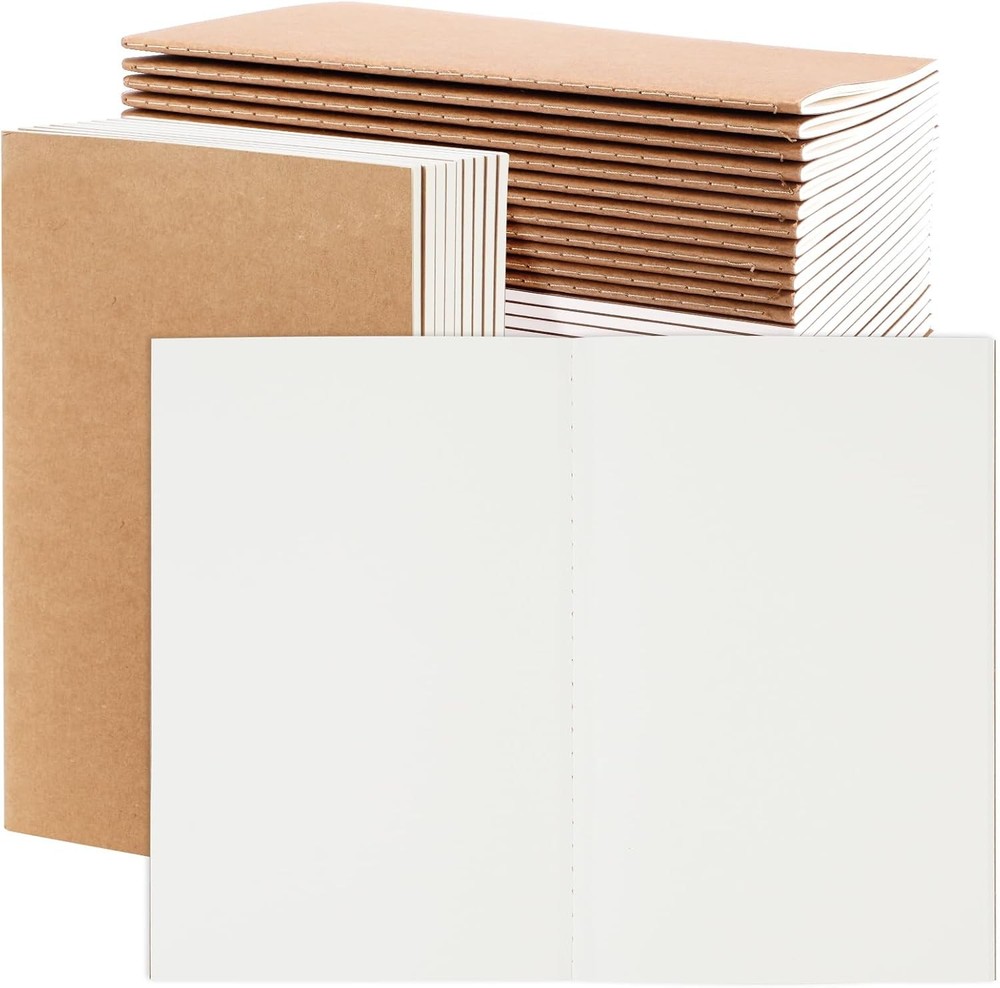 Blank Kraft Notebooks, A5 Journals Notebook Bulk, Unlined Paper