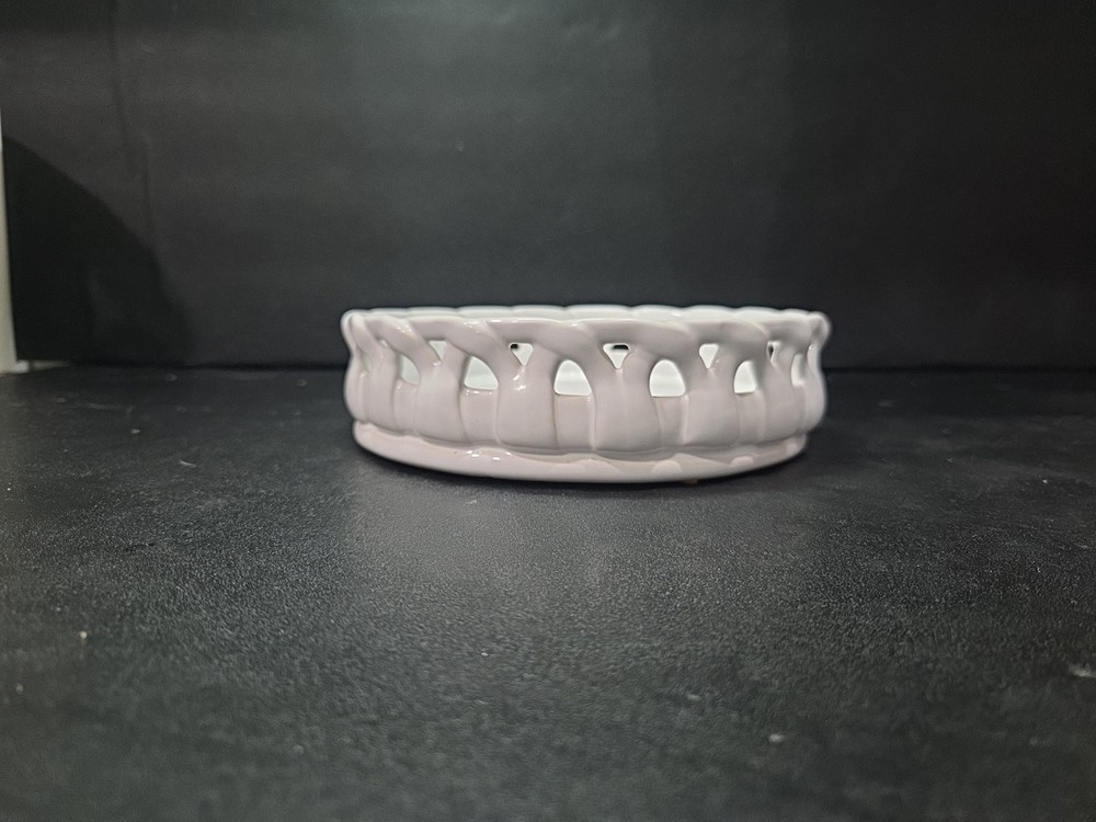 Partylite White Lattice 3 Wick Holder Rare