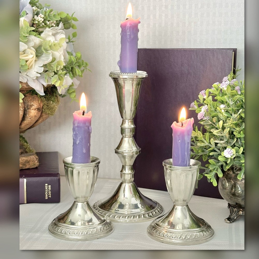 Candle Holders Sterling Silver Console Candlesticks Silver Dinner Candle Holders