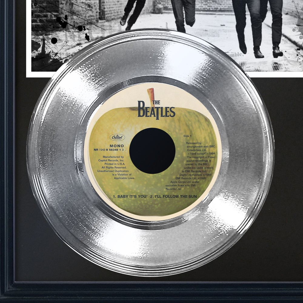 The Beatles "Baby It's You" Silver Framed Record Display