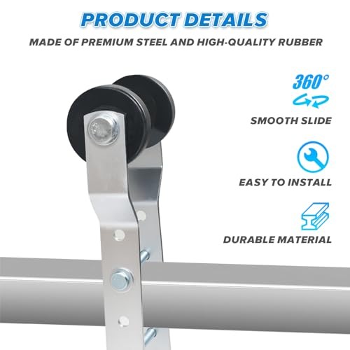 Adjustable Rubber Keel Roller, Tongue Mount with Panel Bracket Assembly, 5"