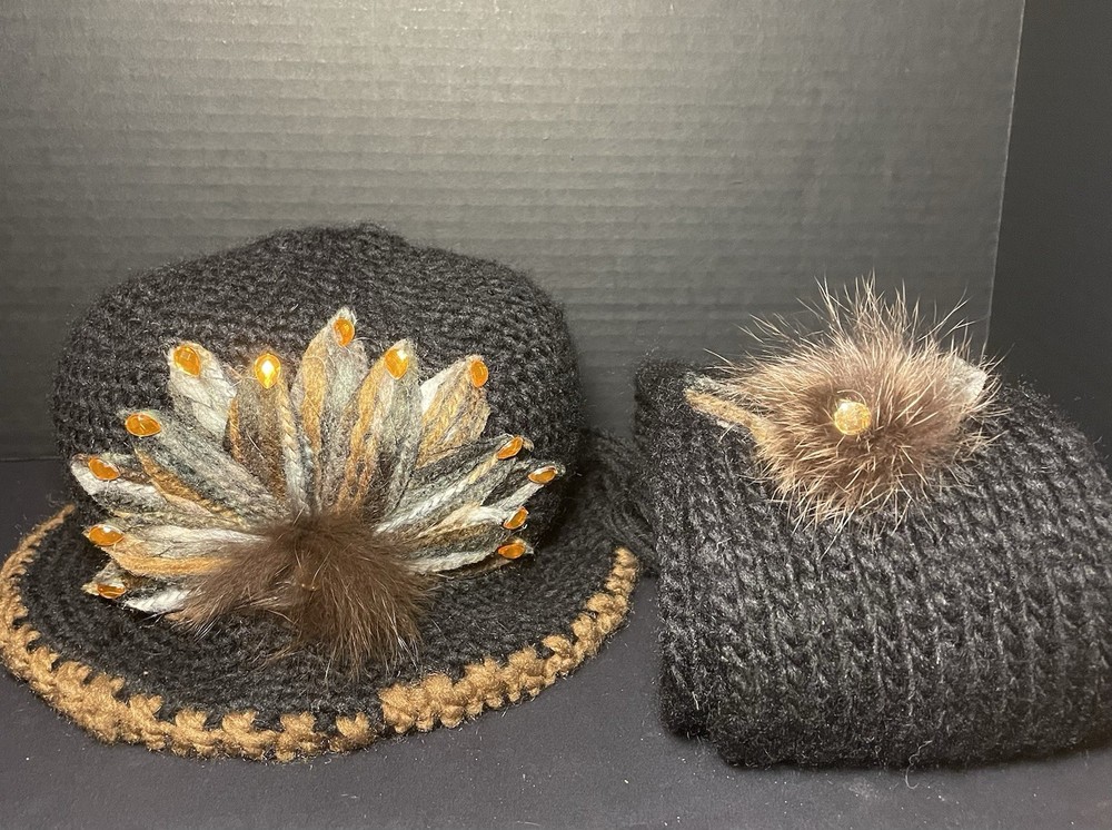 Handmade Crocheted Hat And Scarf