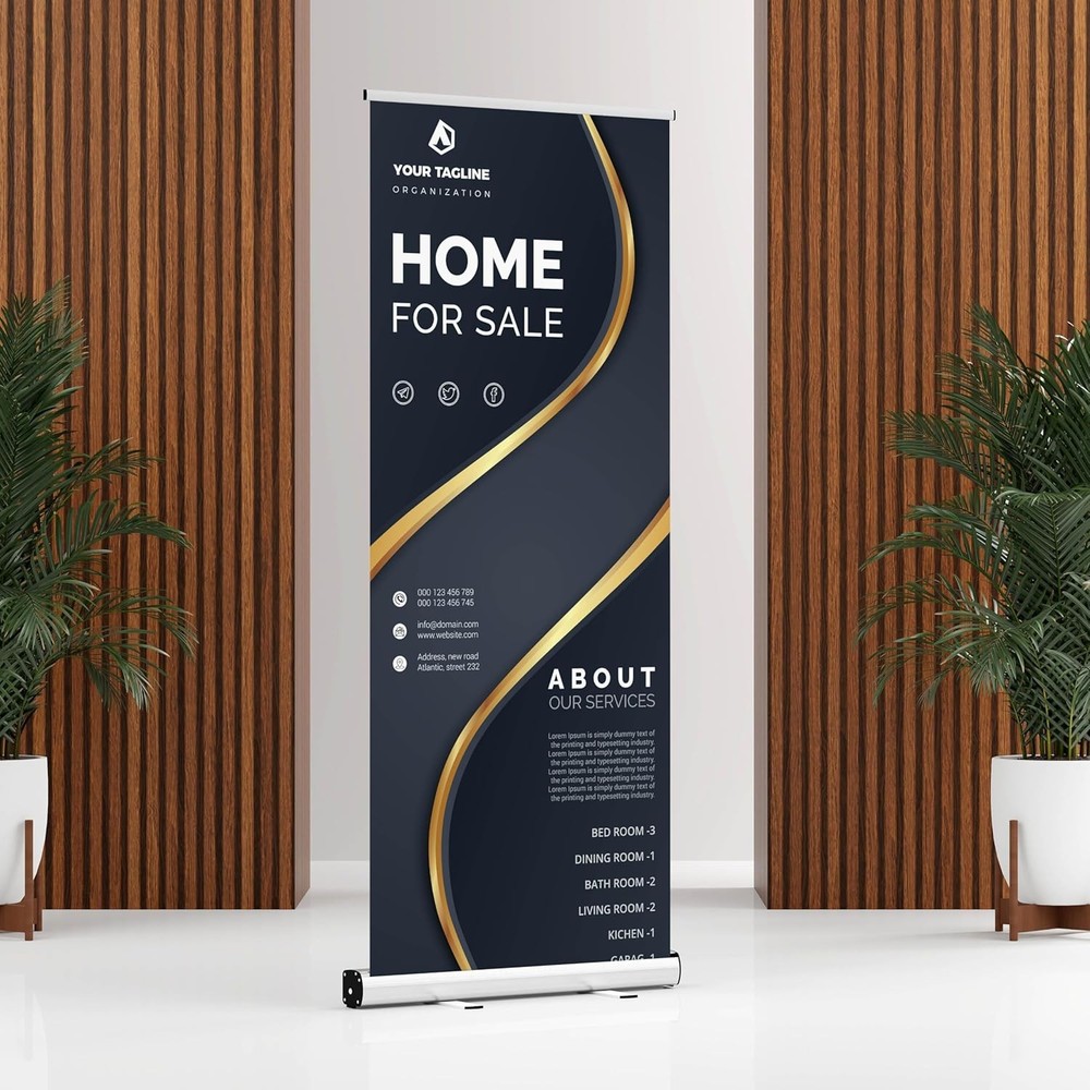 33x81" Custom Retractable Banner Stand Signs Pull up Roll up Personalized