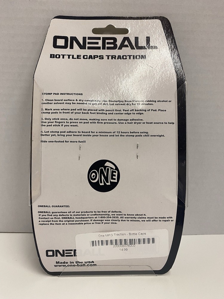 OneBall Bottle Caps Traction Black Red 6pack