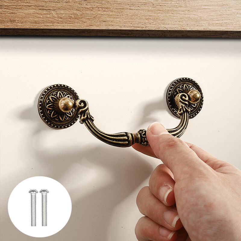 (3" Hole to Hole) Drop Bail Dresser Pull Handle Drawer Pulls Antique Bronze