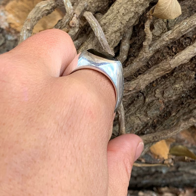 Black Diamond 295 Silver Mens Ring Handmade RIng Anniversary Gift ring
