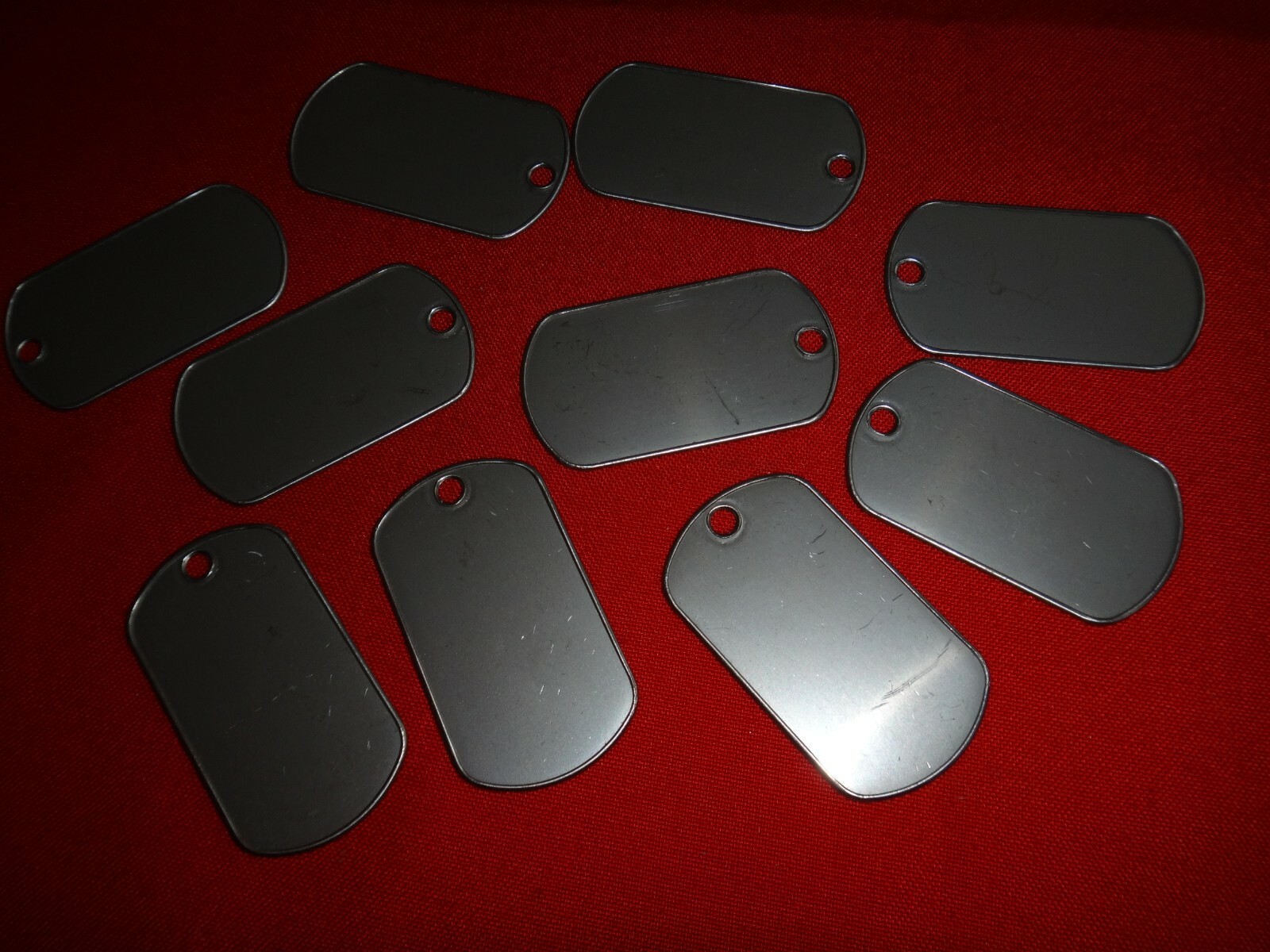 Lot Of 10 Plain Inscribable Stainless Steel DOG TAGS *Never Used*