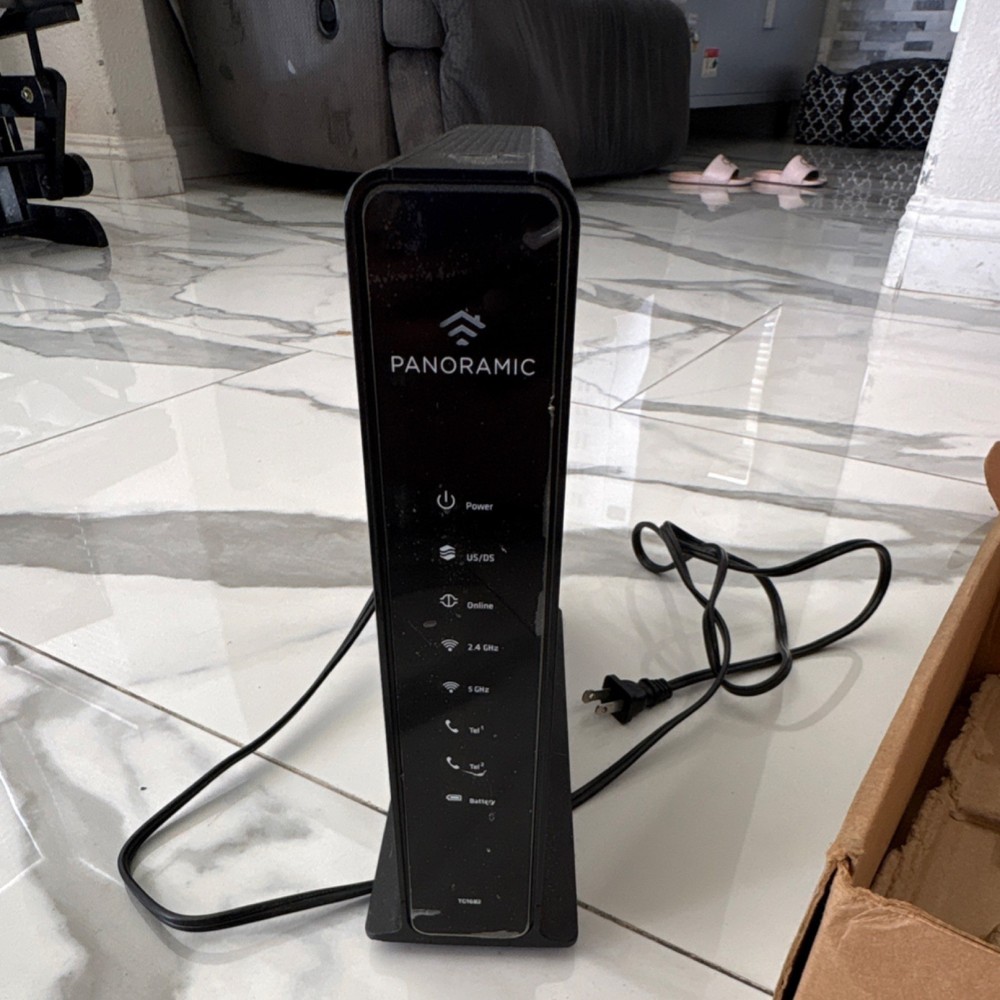 Panoramic Dual-Band Router Modem Combo Wireless Wired-Ethernet Black