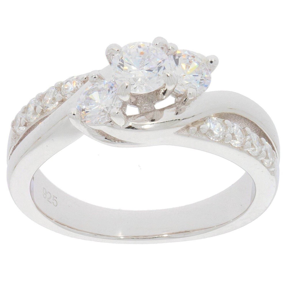 Sterling Silver Semi Mount Ring Setting Round RD 4X4mm 3 Stones