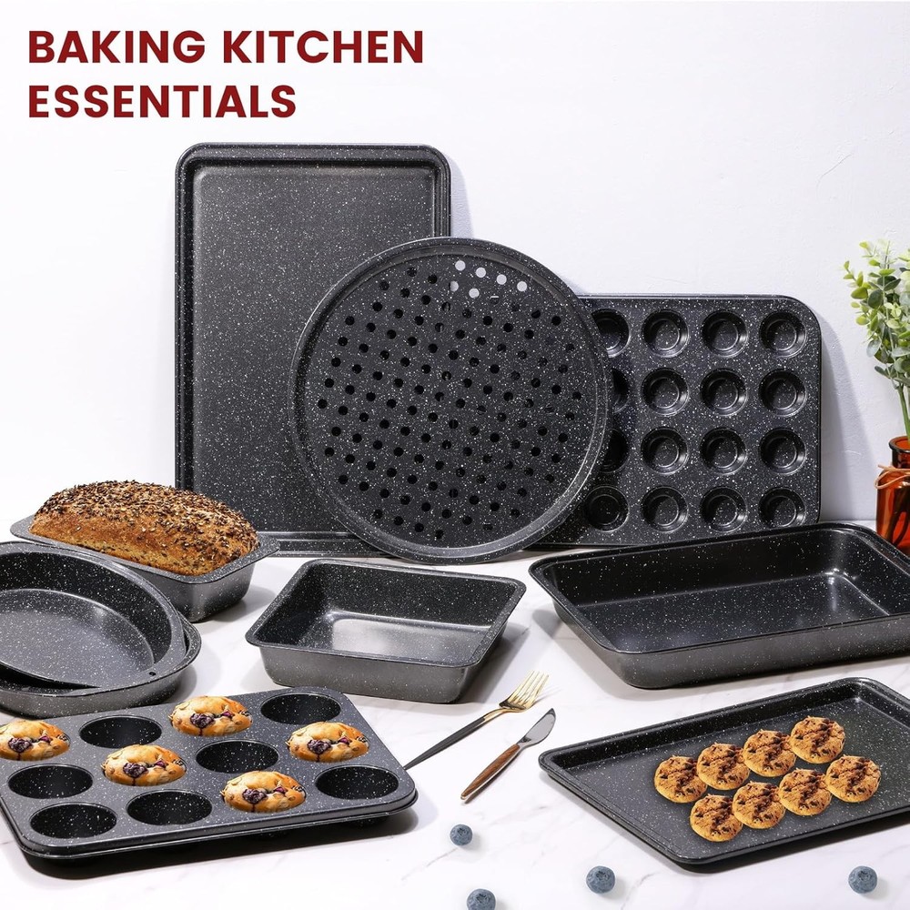 10-Piece Baking Pans Set Bakeware Sets Nonstick Baking Set Oven Cooking