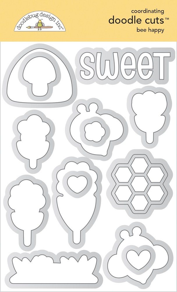 Doodlebug Doodle Cuts Dies-Bee Happy - 5A003123-1H2MD